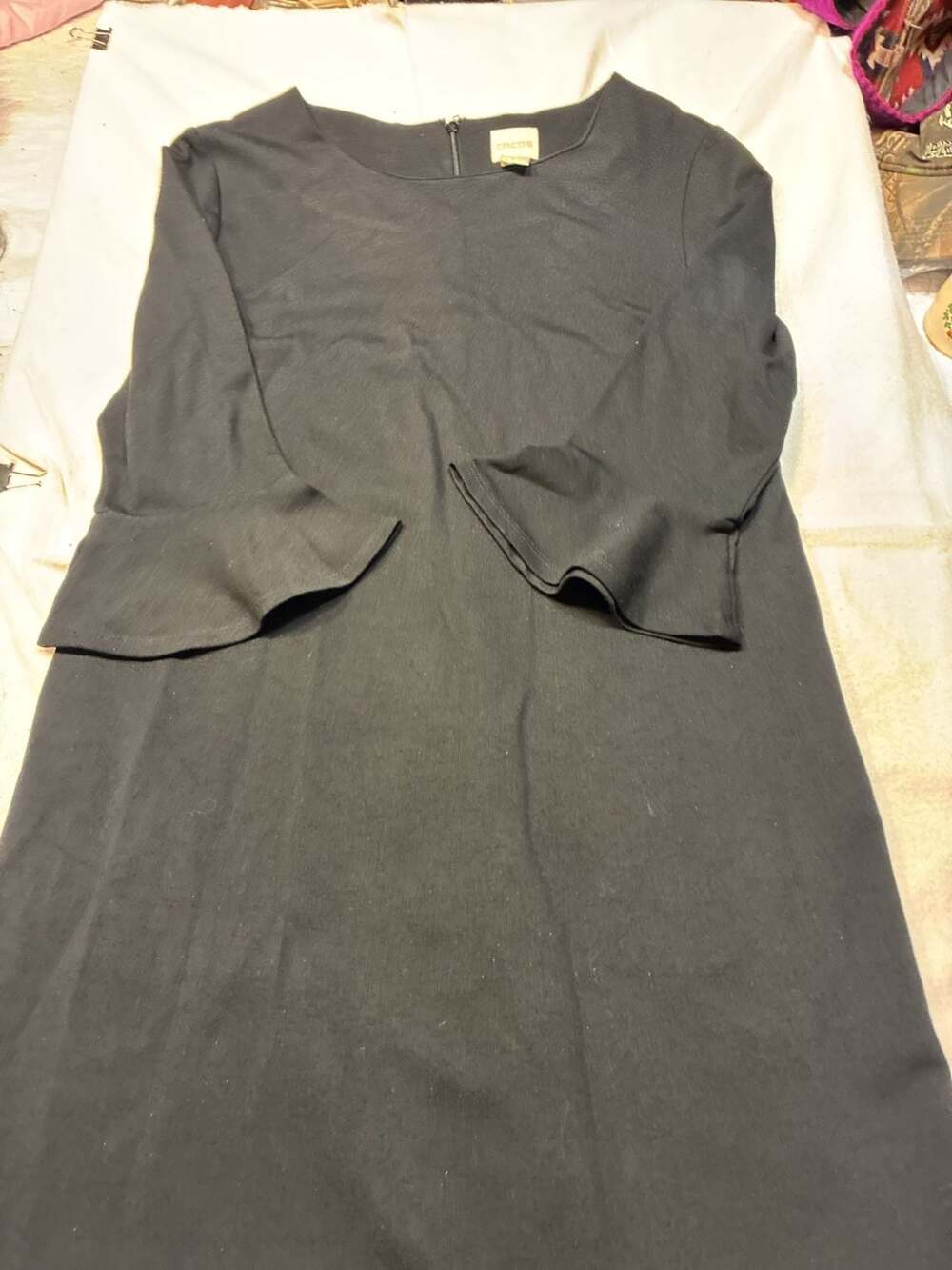 Chico's Petite Size 0 Black Bell Sleeve Dress